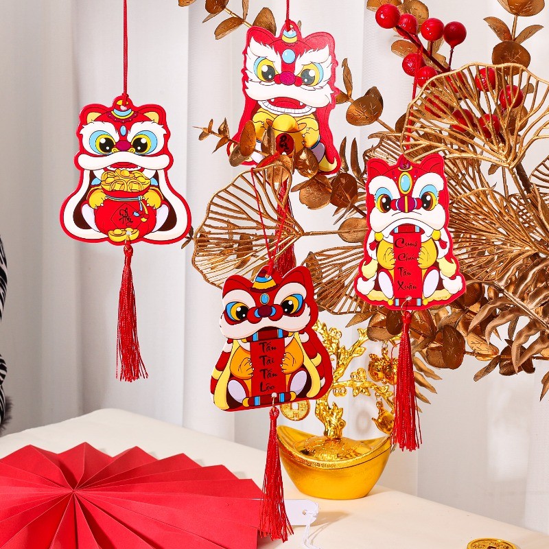 2025 Exquisite Vietnamese Spring Festival Dance Lion Blessing Labels ...