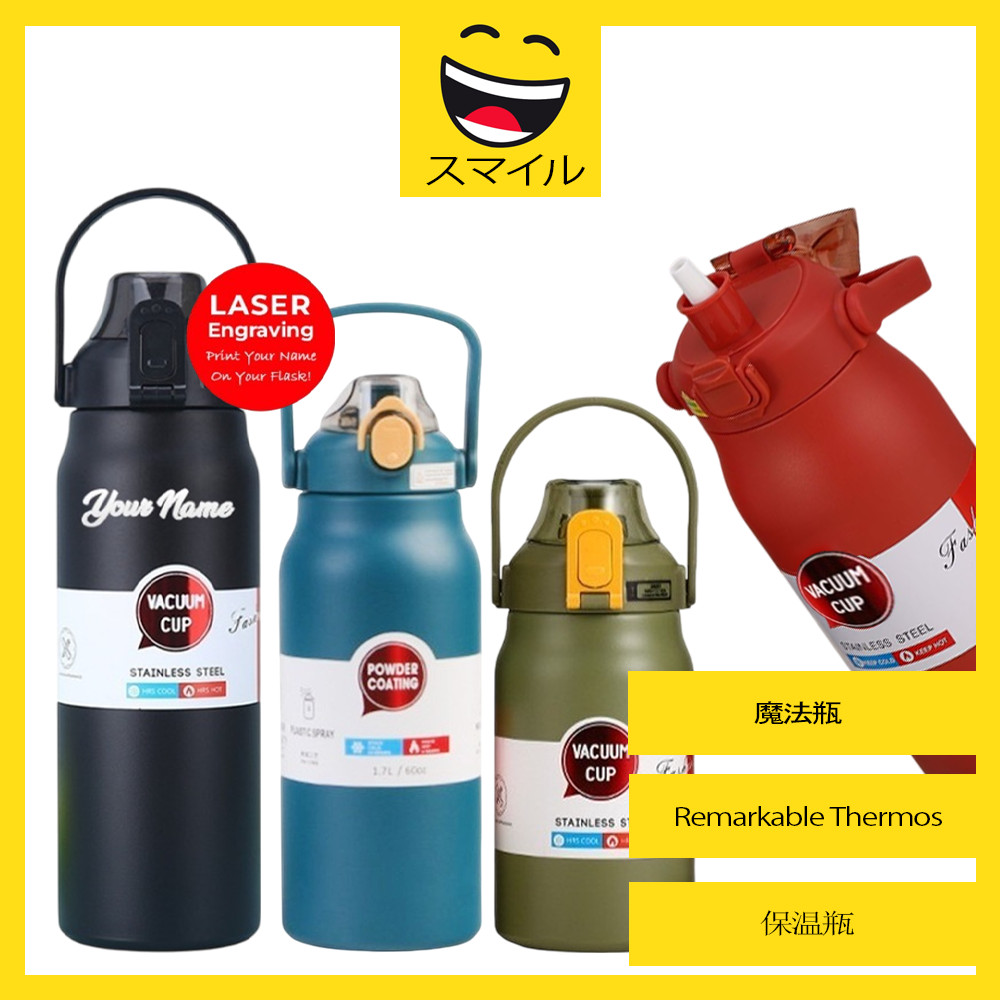 SUMAIRU Durable Stainless Steel Vacuum Flask Thermos Sport Outdoor ...