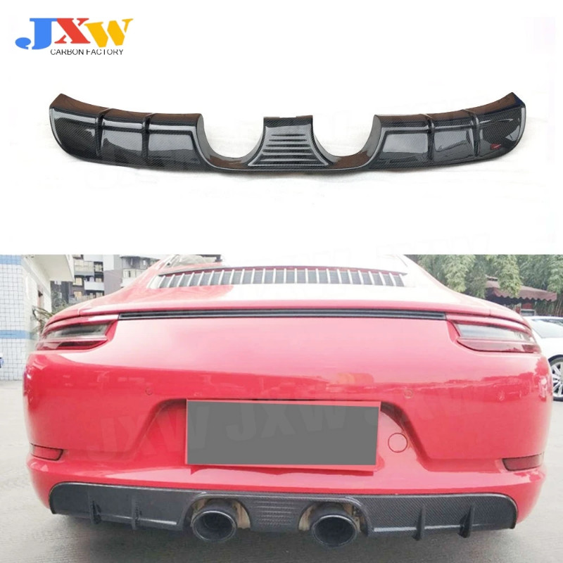 Carbon Fiber Rear Bumper Lip Diffuser Spoiler fit for Porsche Carrera ...