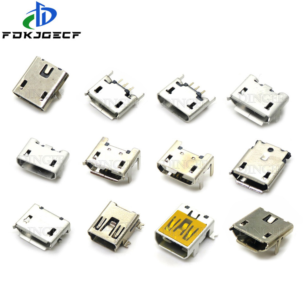 20PCS 5 Pin 10 Pin SMT Socket Connector Micro USB Type B Female ...