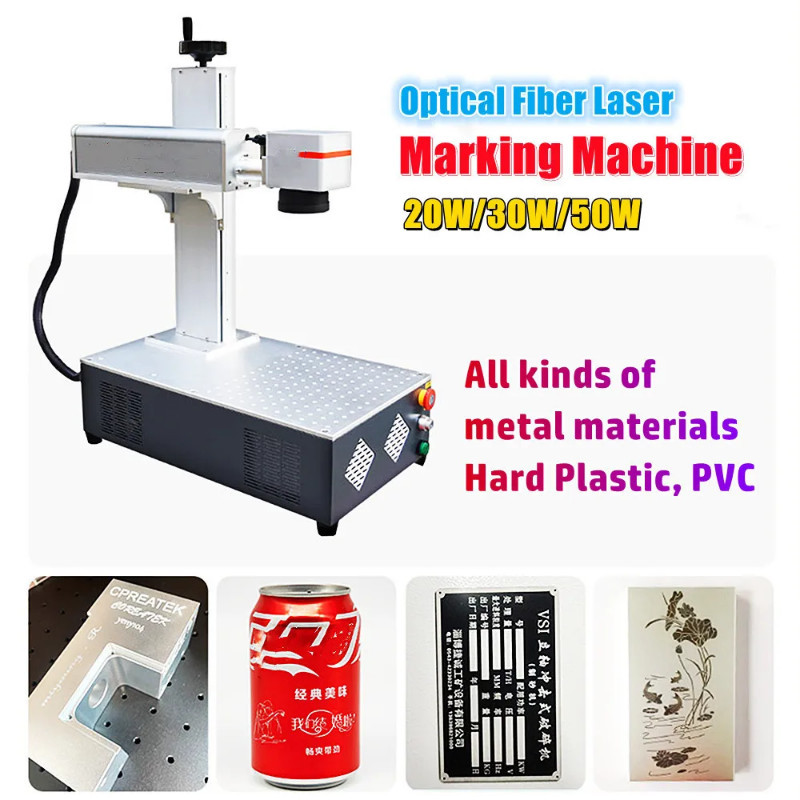 Desktop Optical Fiber Laser Marking Machine 0.01mm Accuracy Full ...