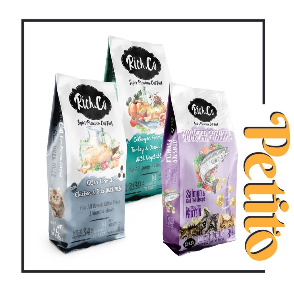 Rich.co Cat Dry Food 8kg - Makanan Kucing / Kitten / Booster / Collagen ...
