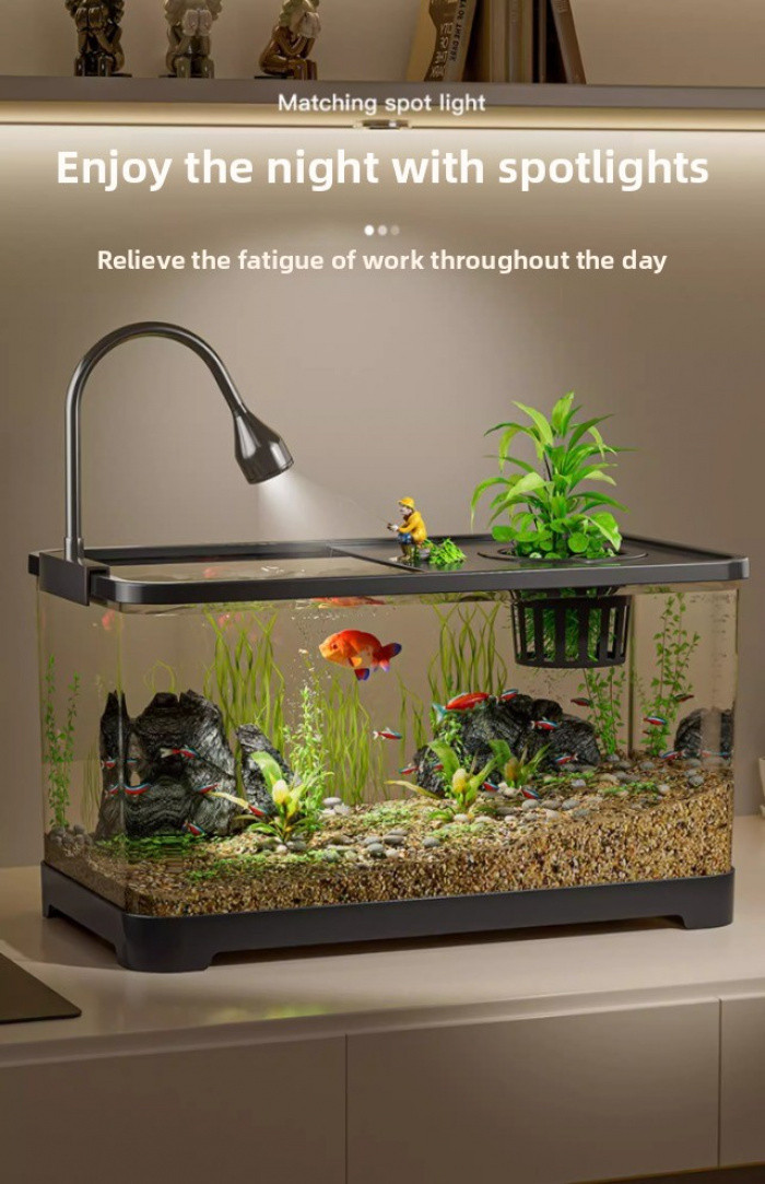 Fish Tank Ecological Aquarium Plastic Goldfish Tank with Lid ... - Goldfish Tank Lid Types