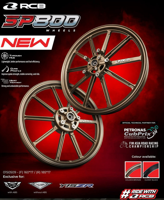 RCB RACING BOY SP800 SP 800 SPORT RIM [ 1.60/1.85 X17 ABS ] * ABS MODEL ...