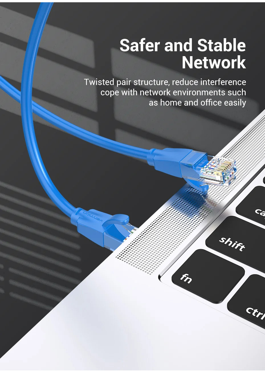 Vention Ethernet Cable Cat 6 Network Cable 4 Twisted Pair Patch Cord ...