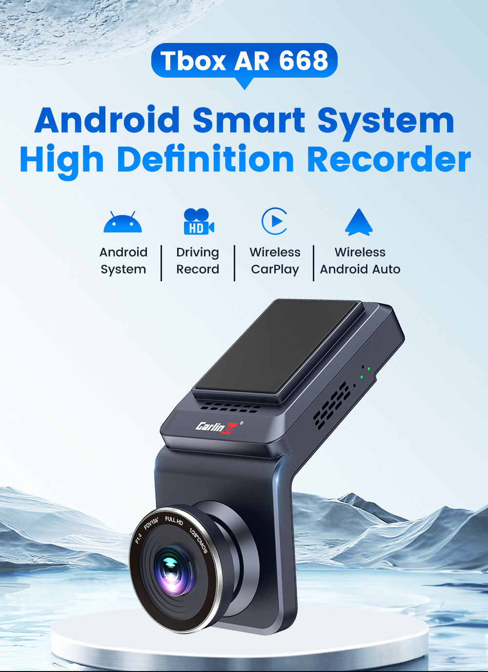 CarlinKit Ai Dash Cam Android 13 CarPlay Wireless CarPlay Android Auto ...