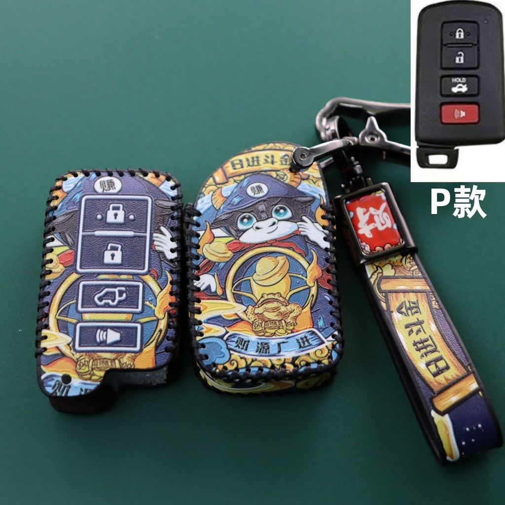Custodia Portachiavi Toyota In Pelle E Metallo: Compatibile Con Tundra, RAV4, Camry, Corolla E Modelli Con Chiave Smart A 4 Pulsanti (nero) - 4