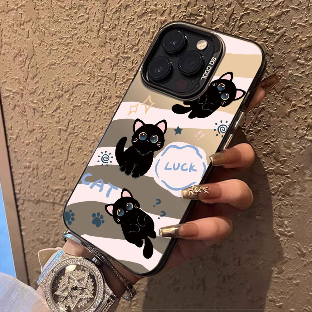 Xoniery Compatible With IPhone 16 Cute Black Cat Case