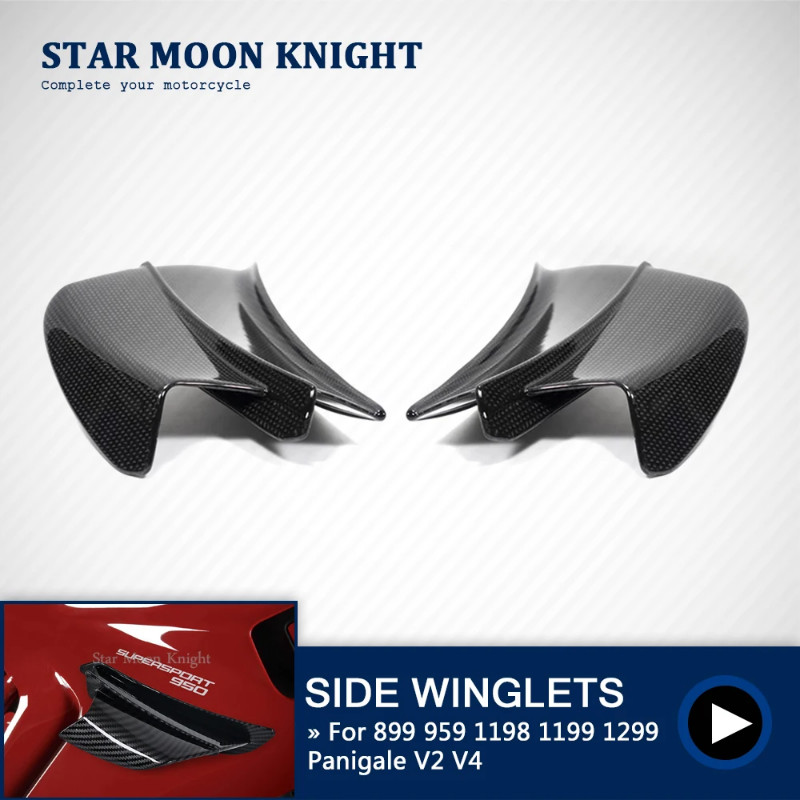 Motorcycle Fairing Side Wing Motorcycle Rear Tail Spoiler Fixed Wing Fairing Winglet For Du&Cati For Panigale V4S V4 V4R For Superleggera 2018 2019 2020 2021 2022 - View #11