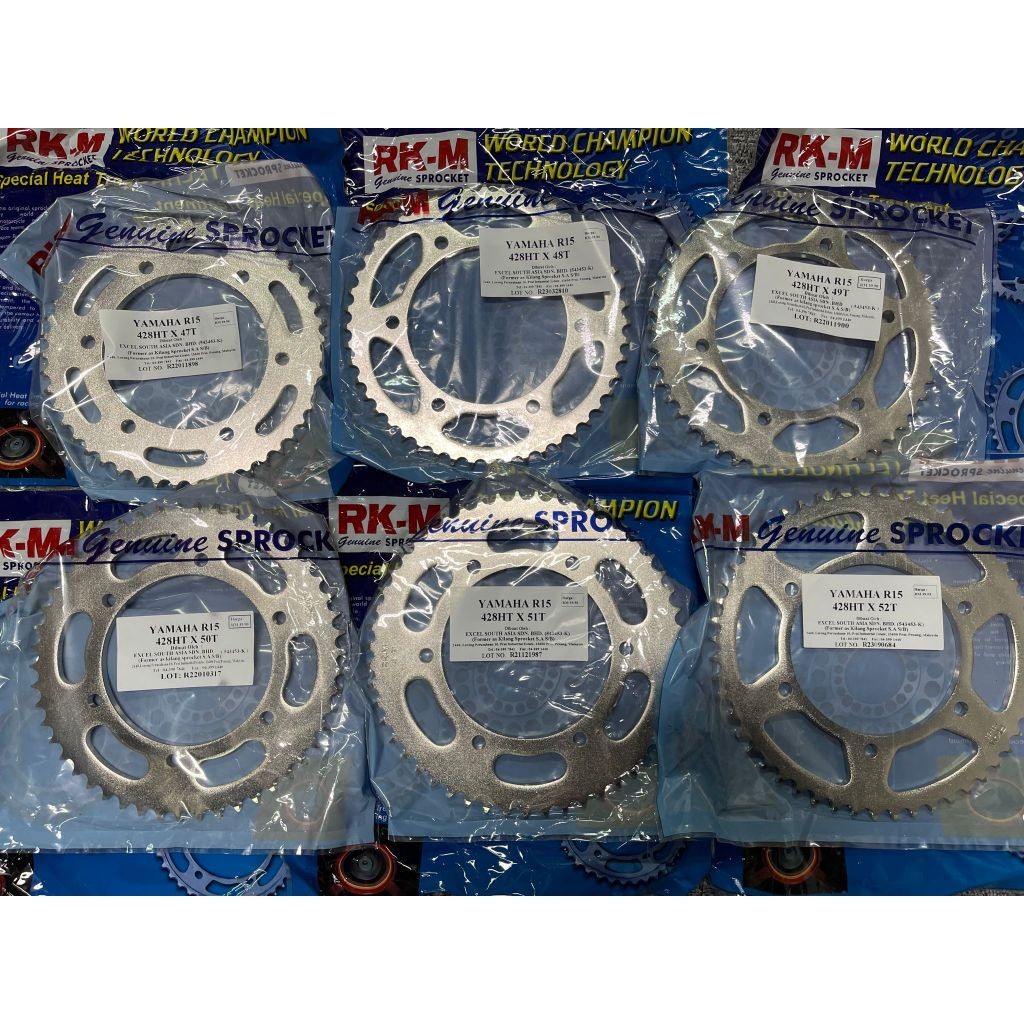 RKM Sprocket Rear Yamaha R15 MT15 428H ( 14T 15T 46T 47T 48T 49T 50T ...