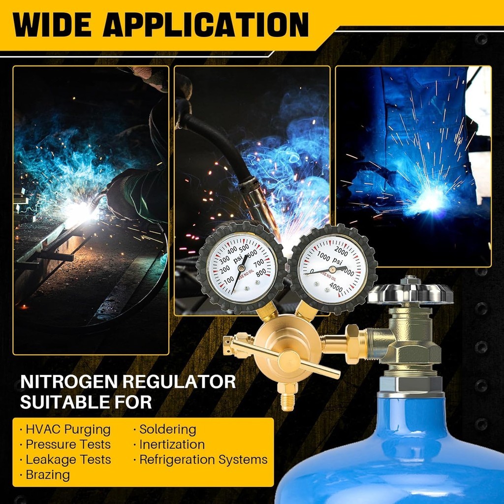 Nitrogen Regulator with 0-600 PSI Delivery Pressure, CGA580 Inlet ...