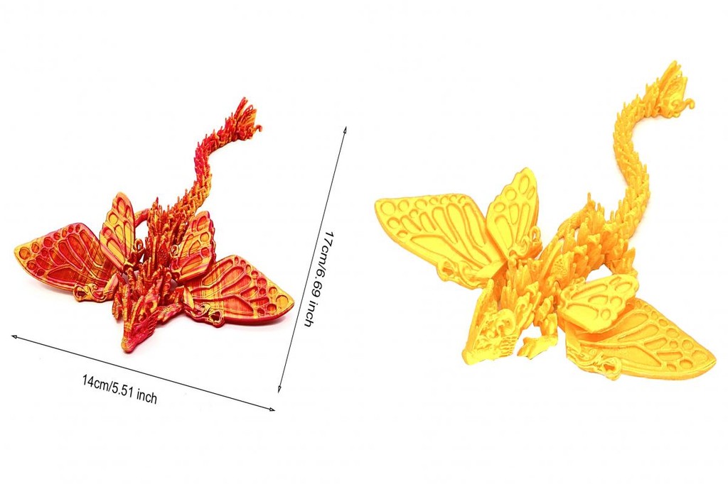 NTA 3d Printed Dragon Figurine Winged Dragon Sculpture Articulated ...