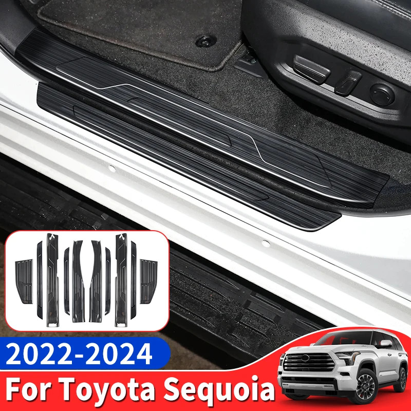for 2022 2023 2024 Toyota Sequoia Stainless Steel Threshold Protective ...