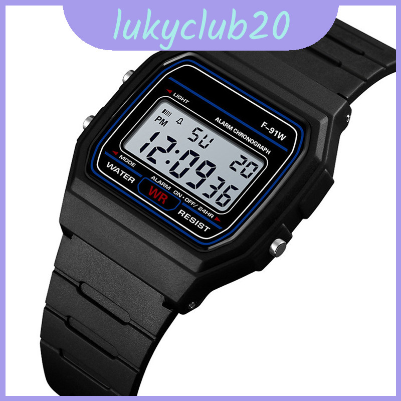Digital F91w Sports Watch Waterproof Wristwatch For Adults