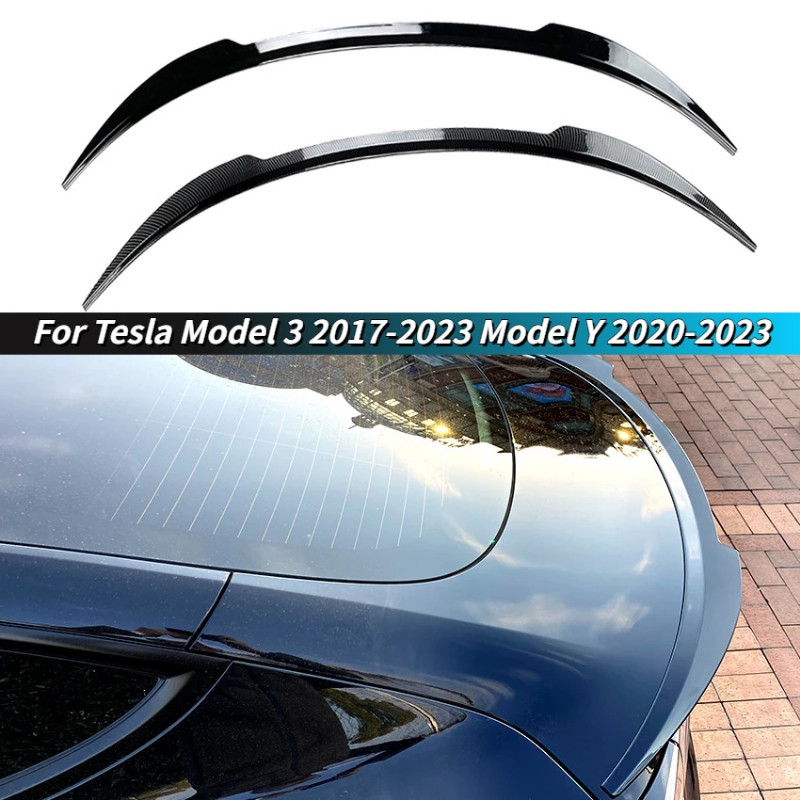 Car V Style Rear Roof Tail Wing Trunk Lip Spoiler Carbon Fiber Look ...