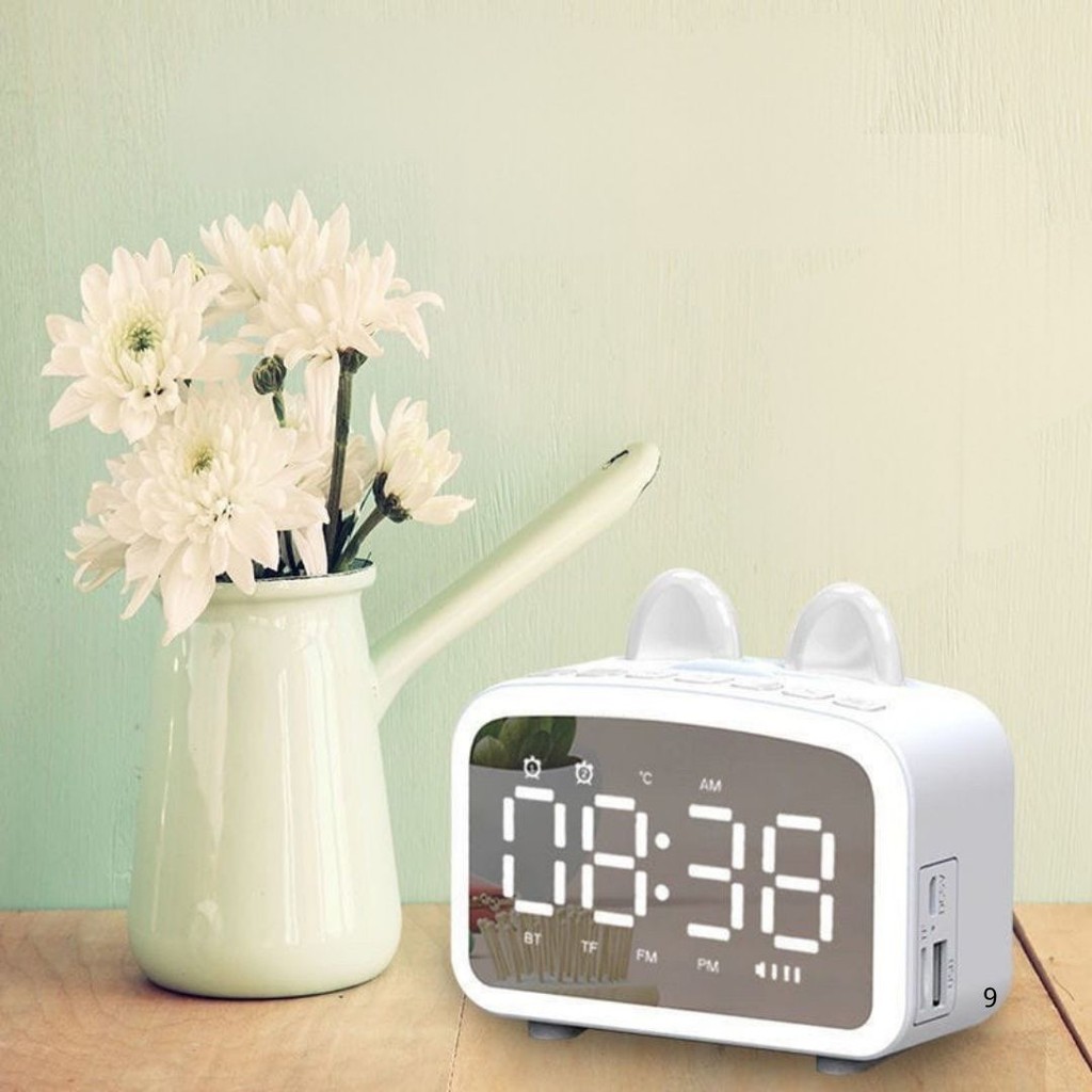 Homii Bluetooth Speaker Jam Digital LED Mirror Clock with Alarm ...