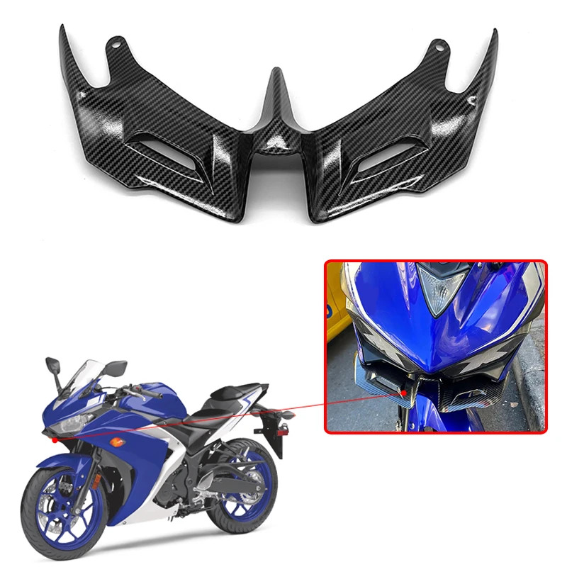 YZF-R25 YZF-R3 Motorcycle Front Aerodynamic Fairing Winglets Carbon ...
