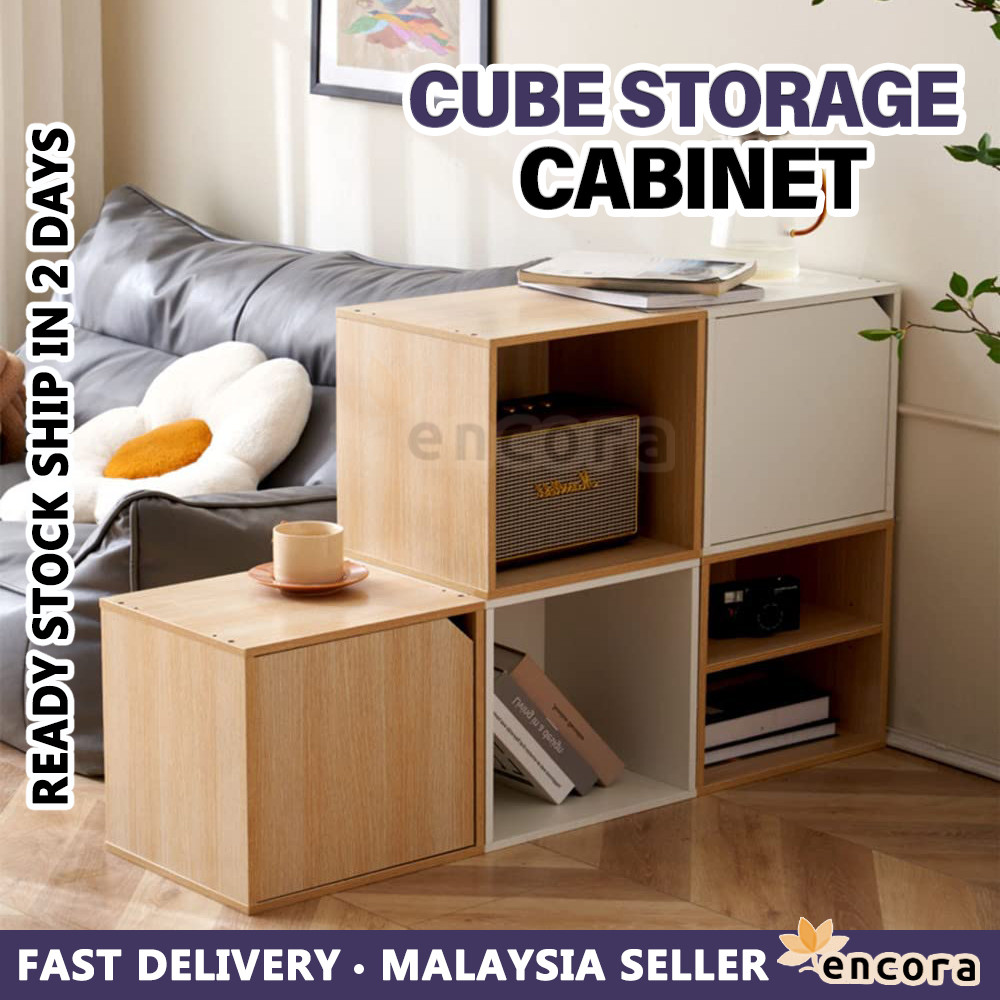 [1PC] Encora Wooden Stackable Cube Storage Rack Storage Oragnizer ...
