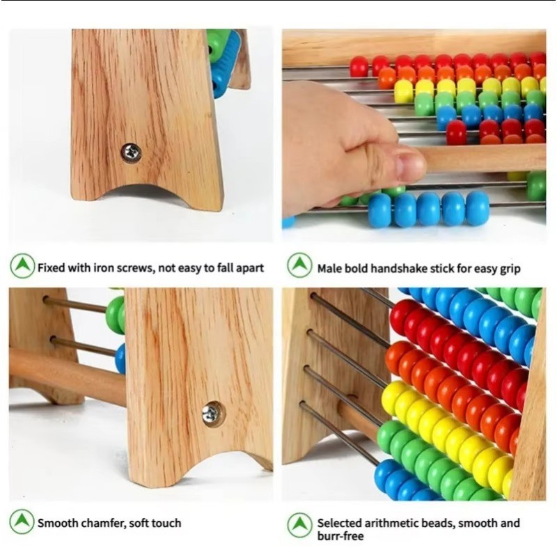 Children's Math Abacus Mental Arithmetic Pendant Educational Toy Wooden ...