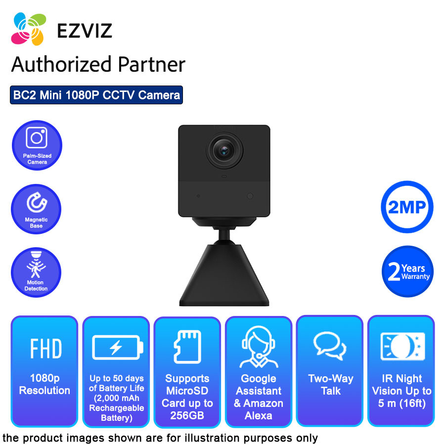 Ezviz BC2 Mini Battery Powered Rechargeable Wireless WiFi Full HD 1080P ...