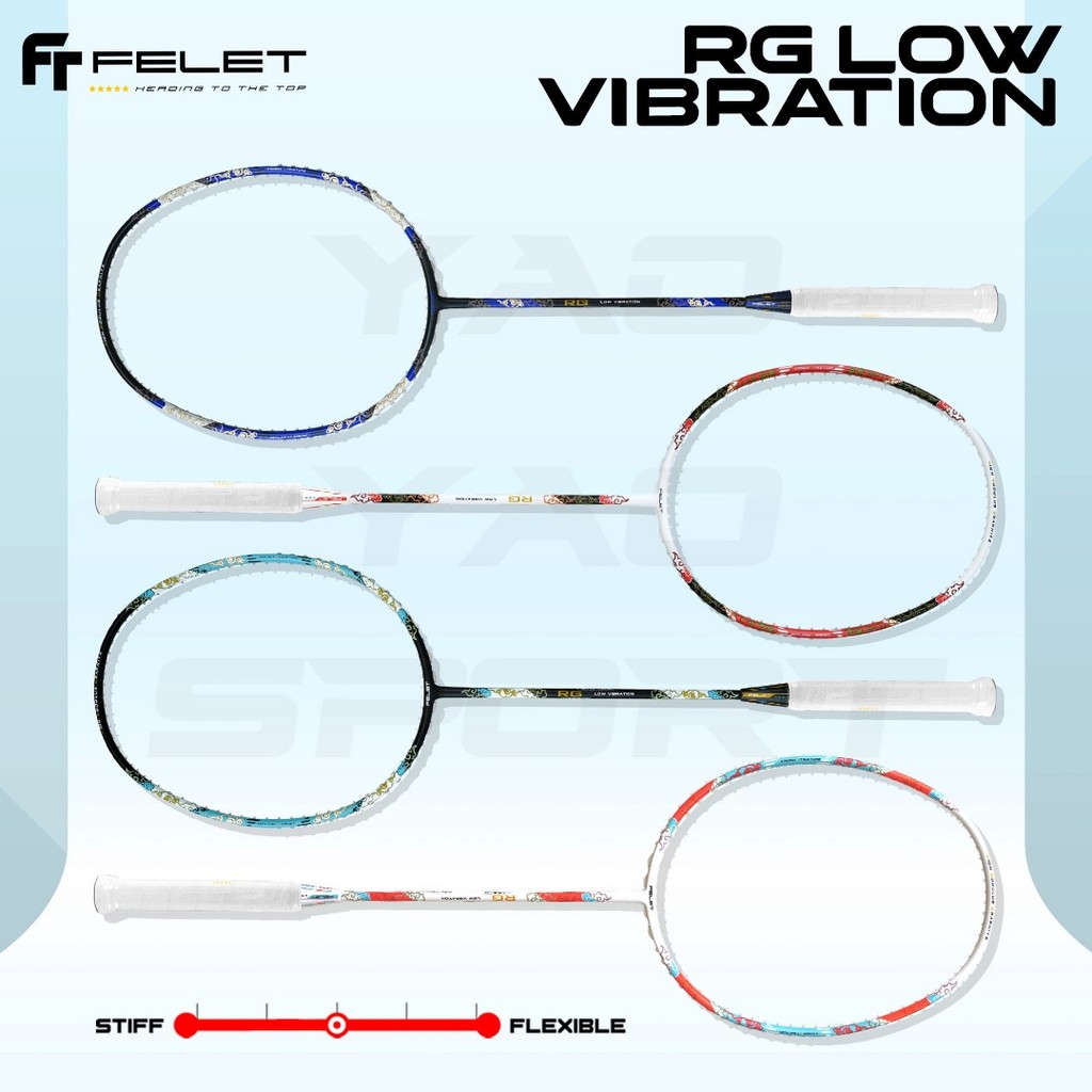 FELET RACKET RG LOW VIBRATION 4U 82gram Badminton Racket 100% Original ...