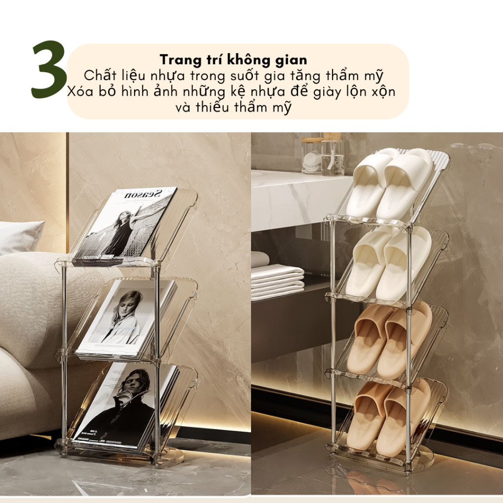 Multi-functional Multi-layer Transparent Shoe Shelf, Layered Shoe Rack ...
