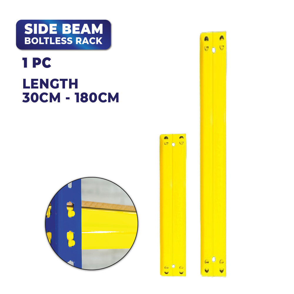 HYPERACK ™️ Extra Side Beam for Boltless Rack (Yellow/Beige White ...