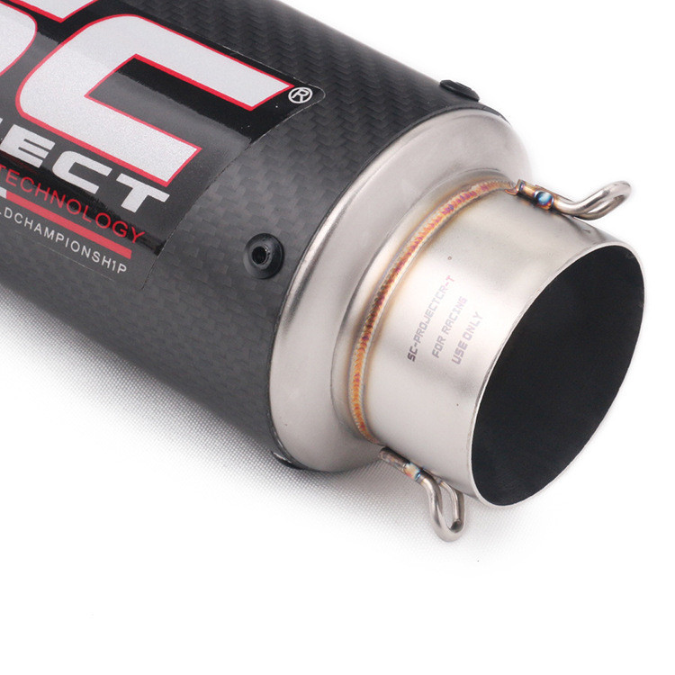 51MM 60MM SC Project Real Carbon Fiber Motorcycle Exhaust Pipe Muffler ...