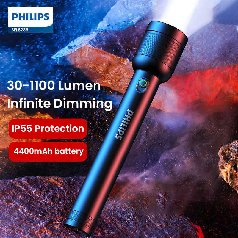 Philips Flashlight SFL8286 Camping Lamps Electric Torch 9000lux Strong ...
