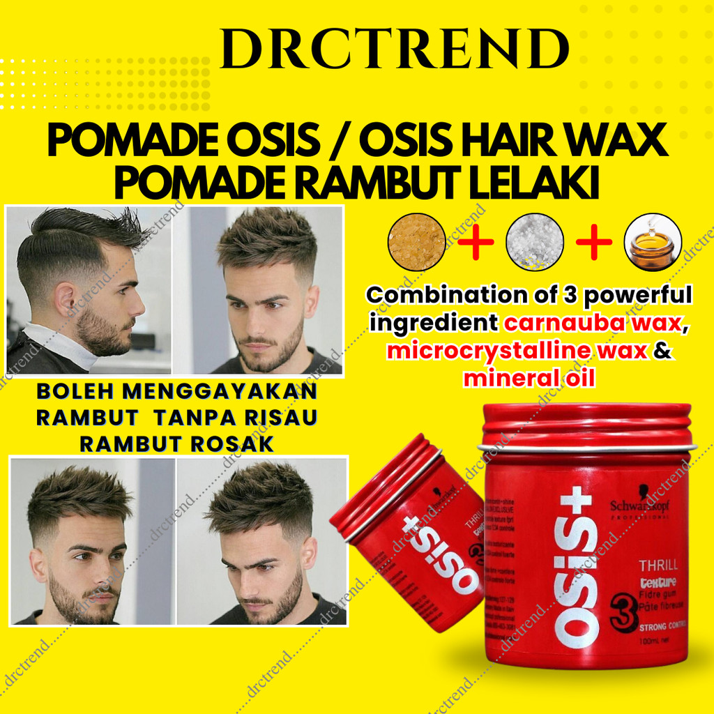 OSIS HAIR WAX GEL POMADE RAMBUT LELAKI STRONG HOLD POMADE HAIR WAX ...