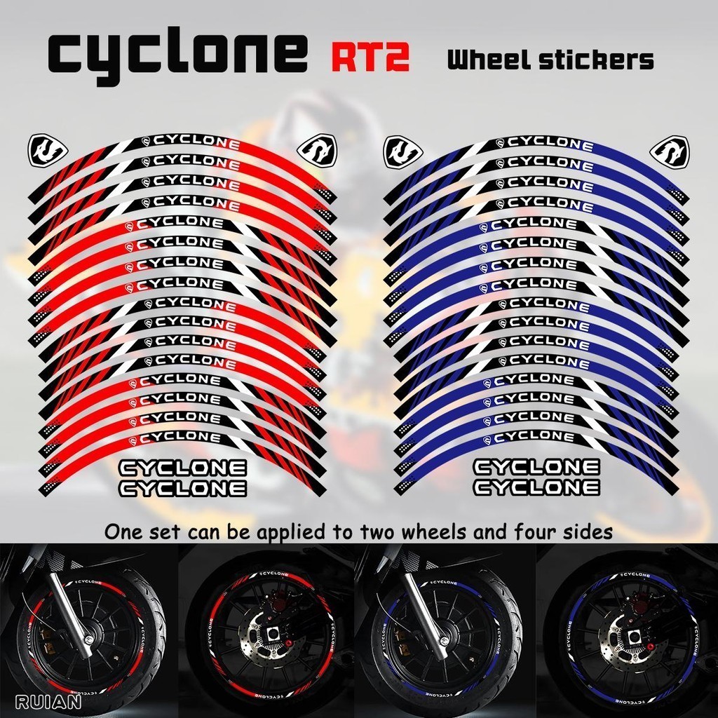 For Cyclone RT2/RT3/RT4 Special Wheel mags Stickers Reflective ...
