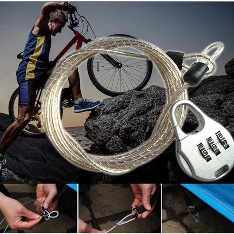 Car Anti-Theft Password Lock Steel Cable Luggage Security Protector ...