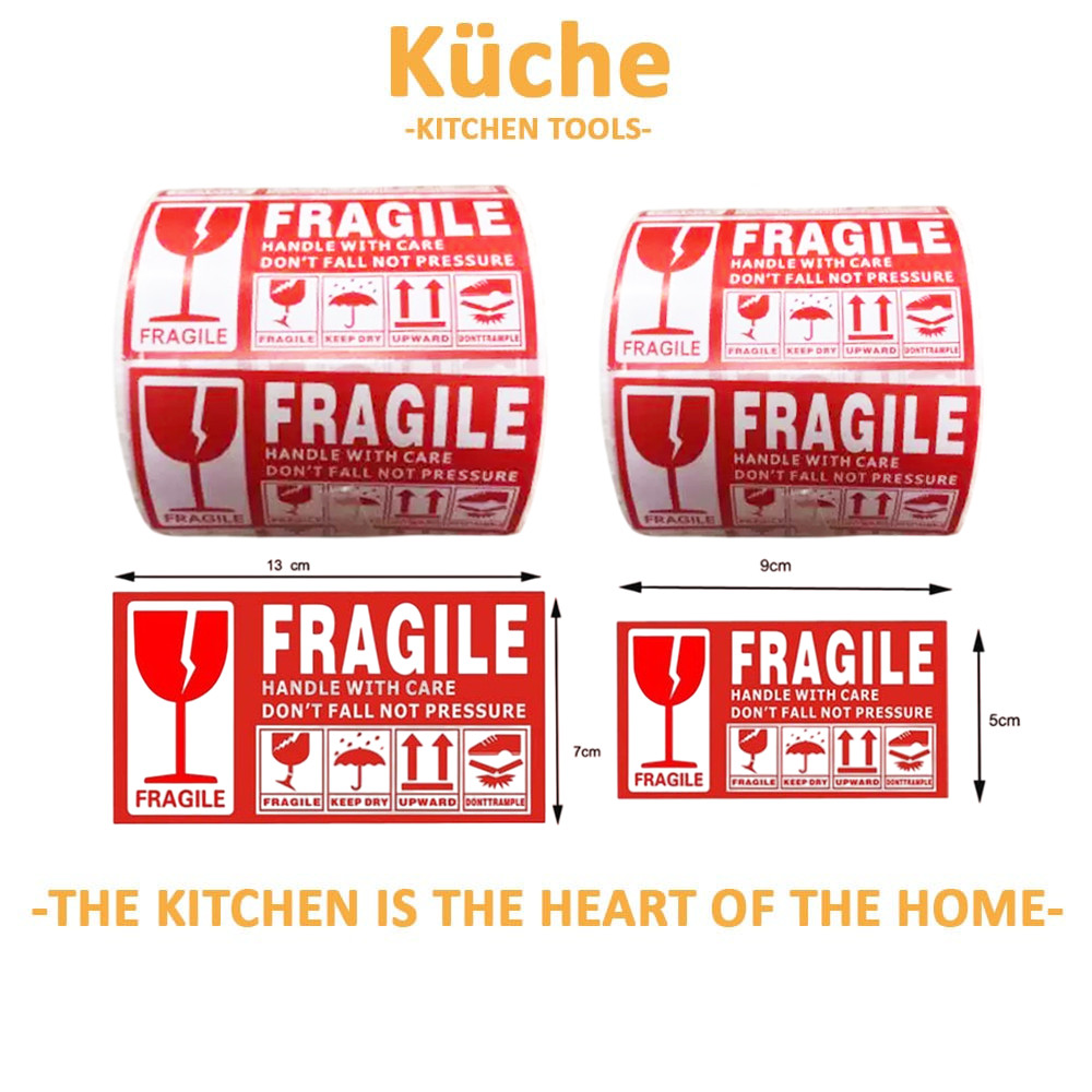 KUCHE Fragile Label Warning Label Sticker Rolls 1000pcs | Shopee Malaysia
