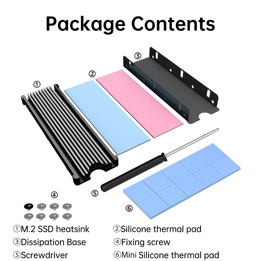 Pure Copper Graphene Heatsink M.2 NGFF 2280 PCI-E NVME SSD Cooler
