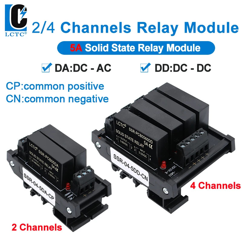 LCTC Solid State Relay Module 2 Or 4 Channels Relay DC TO AC DC TO DC ...