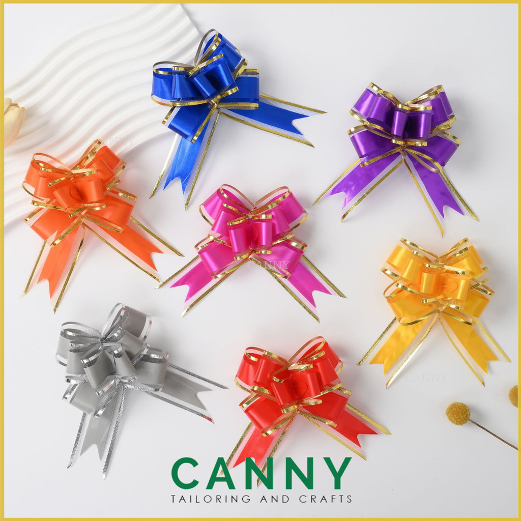10PCS PULL RIBBON DESIGN MEDIUM 32MM LINE GOLD / REBEN TARIK MEDIUM ...