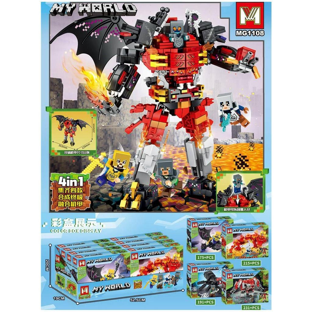 Minecraft Play Building Blocks Small Mystery Box Bag Minifigure High ...
