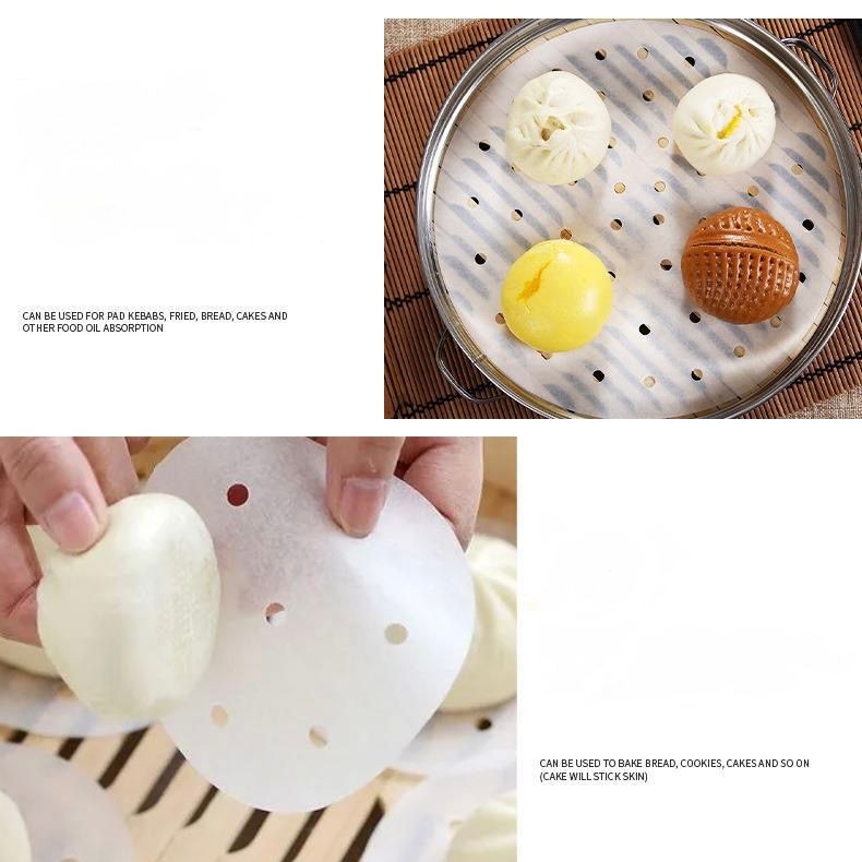 Dim Sum Paper 100pcs Non-Stick Steamer Paper Air Fryer Paper Parchment ...