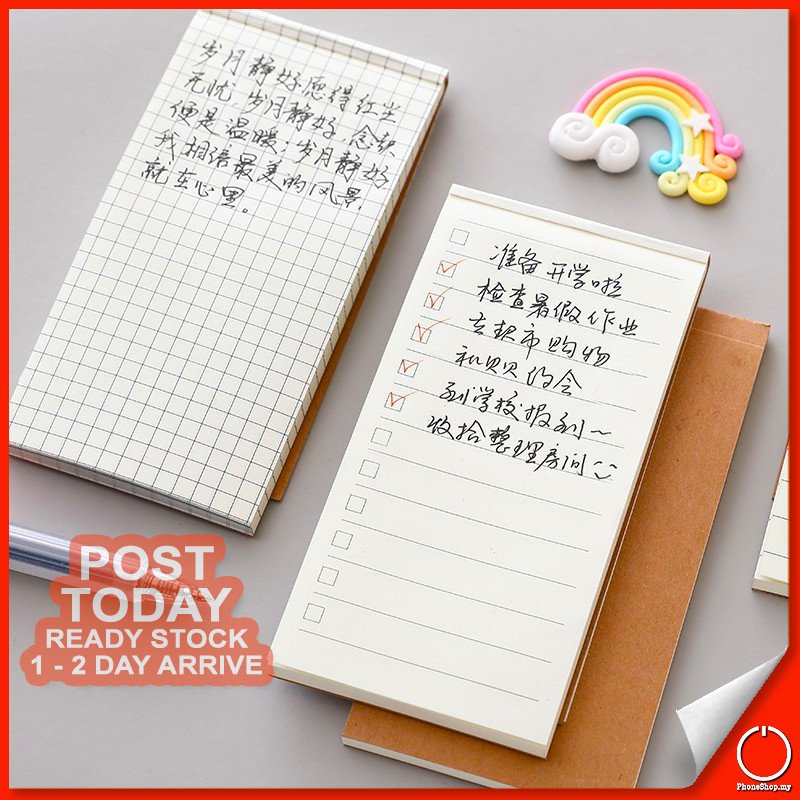 𝐄𝐀𝐒𝐘 𝐓𝐎 𝐏𝐎𝐒𝐓 Long Notepad Memo Pad Craft Paper Notebook Tearable Mini ...