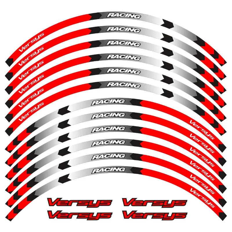 Motorcycle Wheel Tire Rim Stickers 17inch wheel Reflective waterproof ...