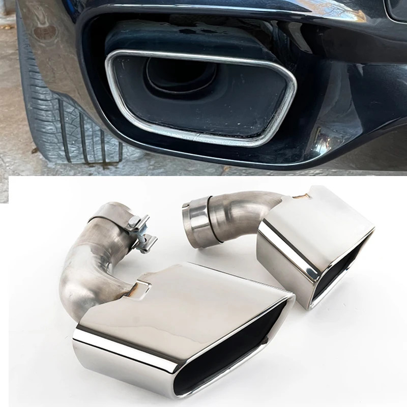 304 Stainless Steel Car Exhaust Tip For BMW X5 F15 28i 35i X5M Look ...