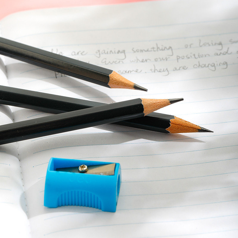 Deli Scribe HB Graphite Pencil Set Eraser Sharpener School Exam Kit Set ...