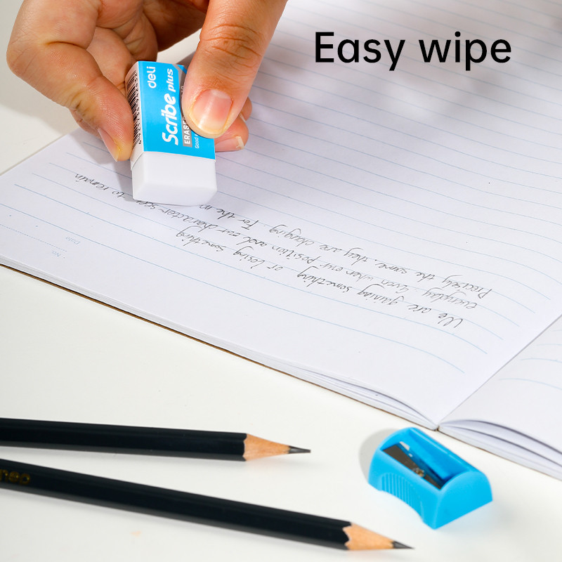Deli Scribe HB Graphite Pencil Set Eraser Sharpener School Exam Kit Set ...
