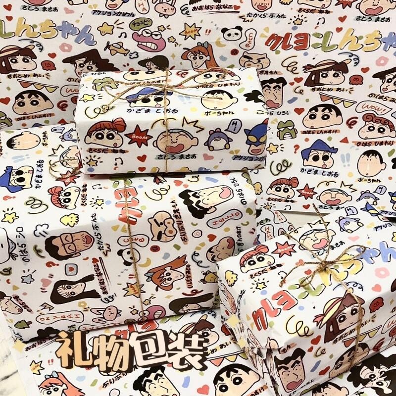 HelloKitty Graffiti Crayon Shin Chan Packaging Paper Cartoon Birthday ...