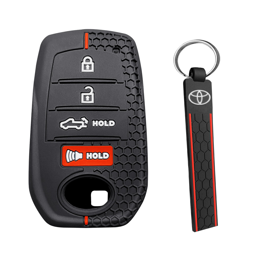 Facaizhu Heavy Key Fob Cover Case Protector For Toyota, Keychain, Accessories For Toyota 2019-2024 Venza, RAV4 Prime, Land Cruiser, Fortuner, Grand - View #4