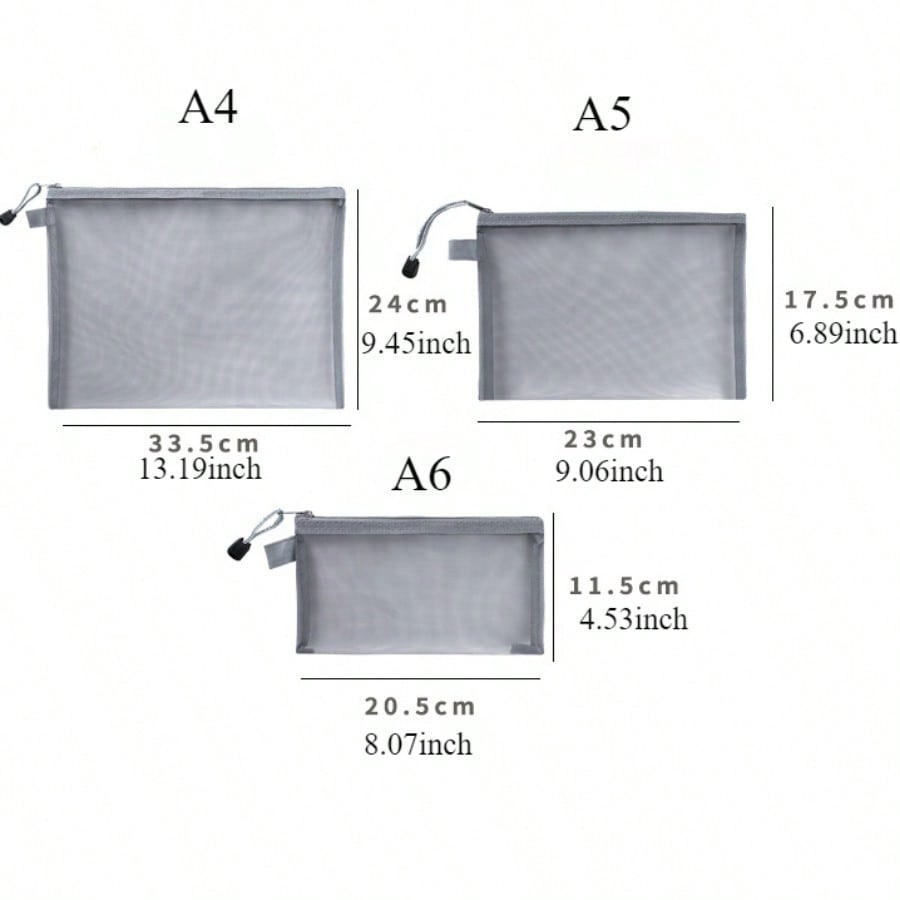 Simple Mesh File Bag Transparent Exam Storage Package Writing Paper ...