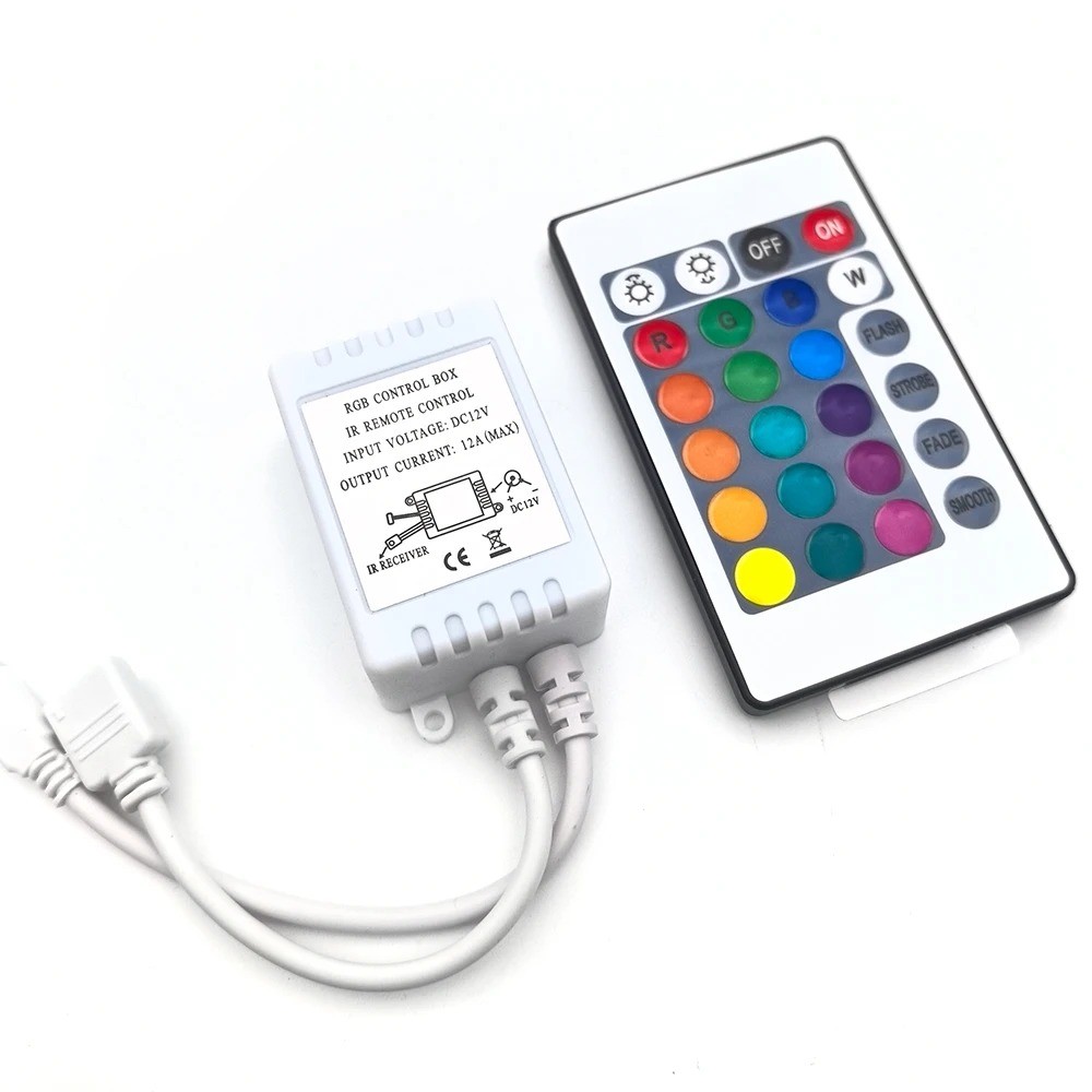 DC12V 24Key Led RGB Control Box IR RF Remote Infrared Wireless ...