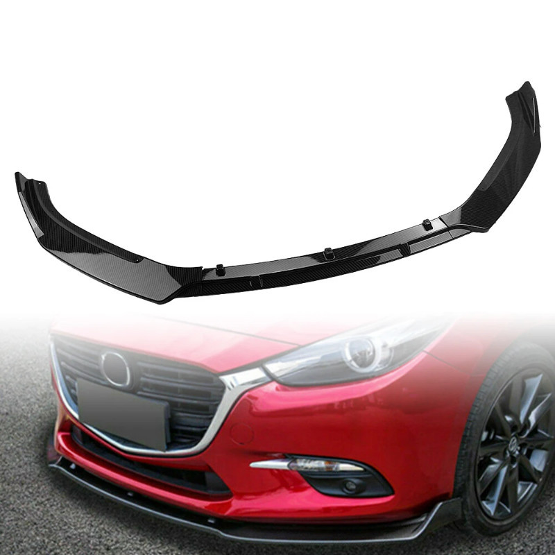 Carbon Fiber Front Grille Cover Trim For Mazda 3 Axela 2014-2016 – Gloss Black Finish