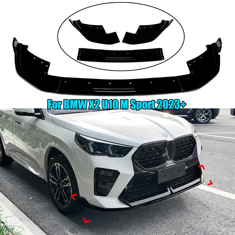 For BMW X2 U10 28i M35i M Sport 2023 + Car Front Bumper Lip Spoiler ...