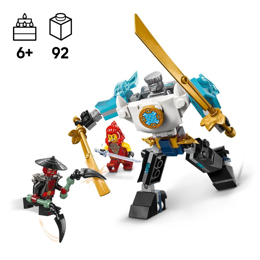 LEGO 71827 Ninjago Zane's Battle Suit Mech Building Toy Set (92 Pieces ...